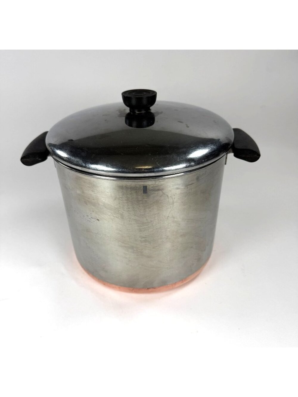 Revere Ware Copper Clad Stainless Steel 8 Qt Stock Pot With Lid 1801 Vintage USA